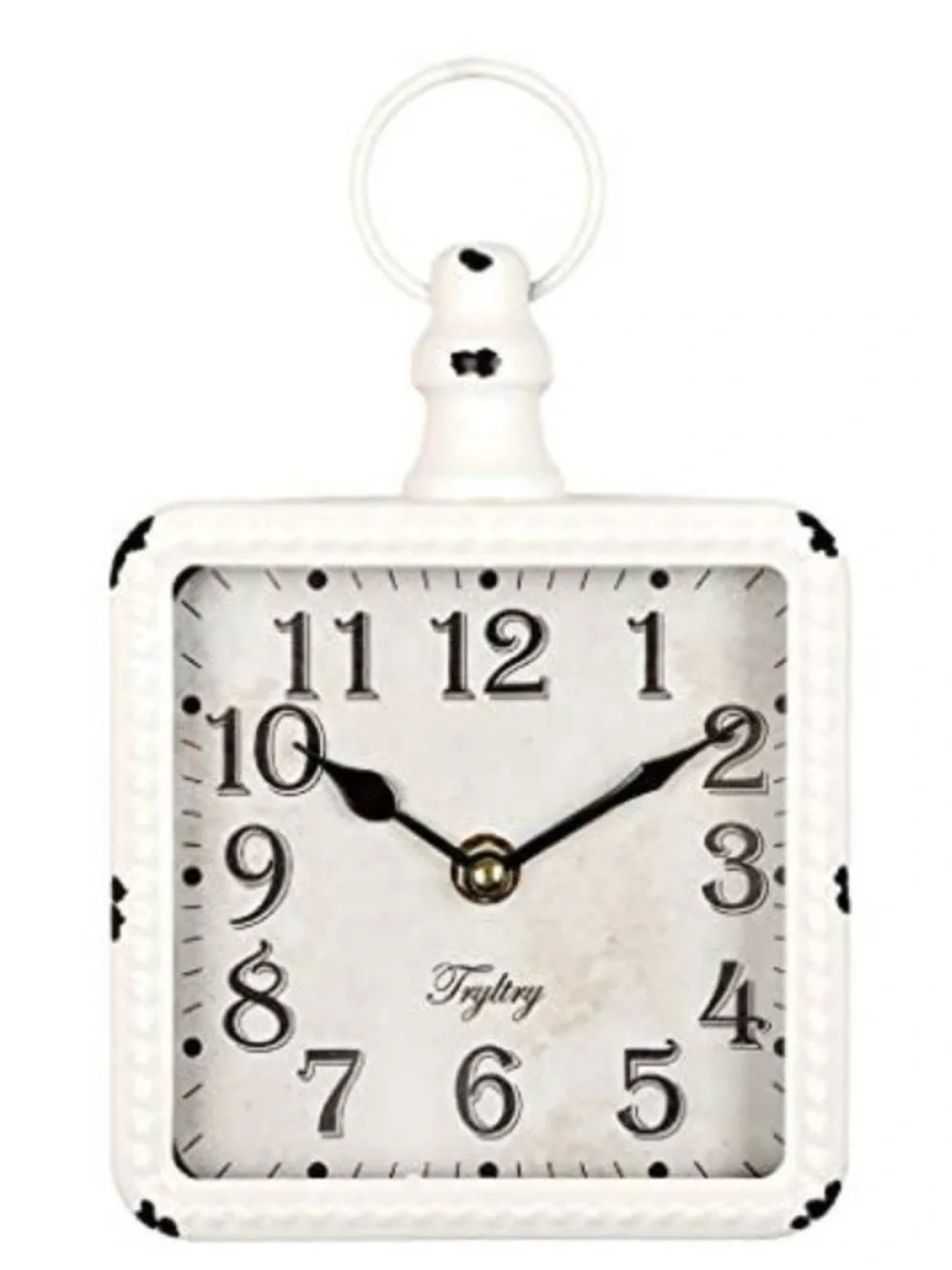 White Square Vintage Wall Clock